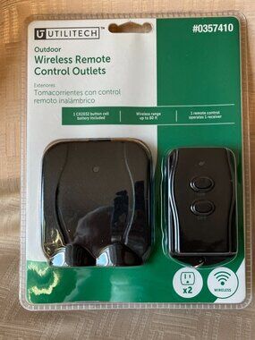 NEW! Utilitech Outdoor Wireless Remote Control Outlet 0357410 Plug Set